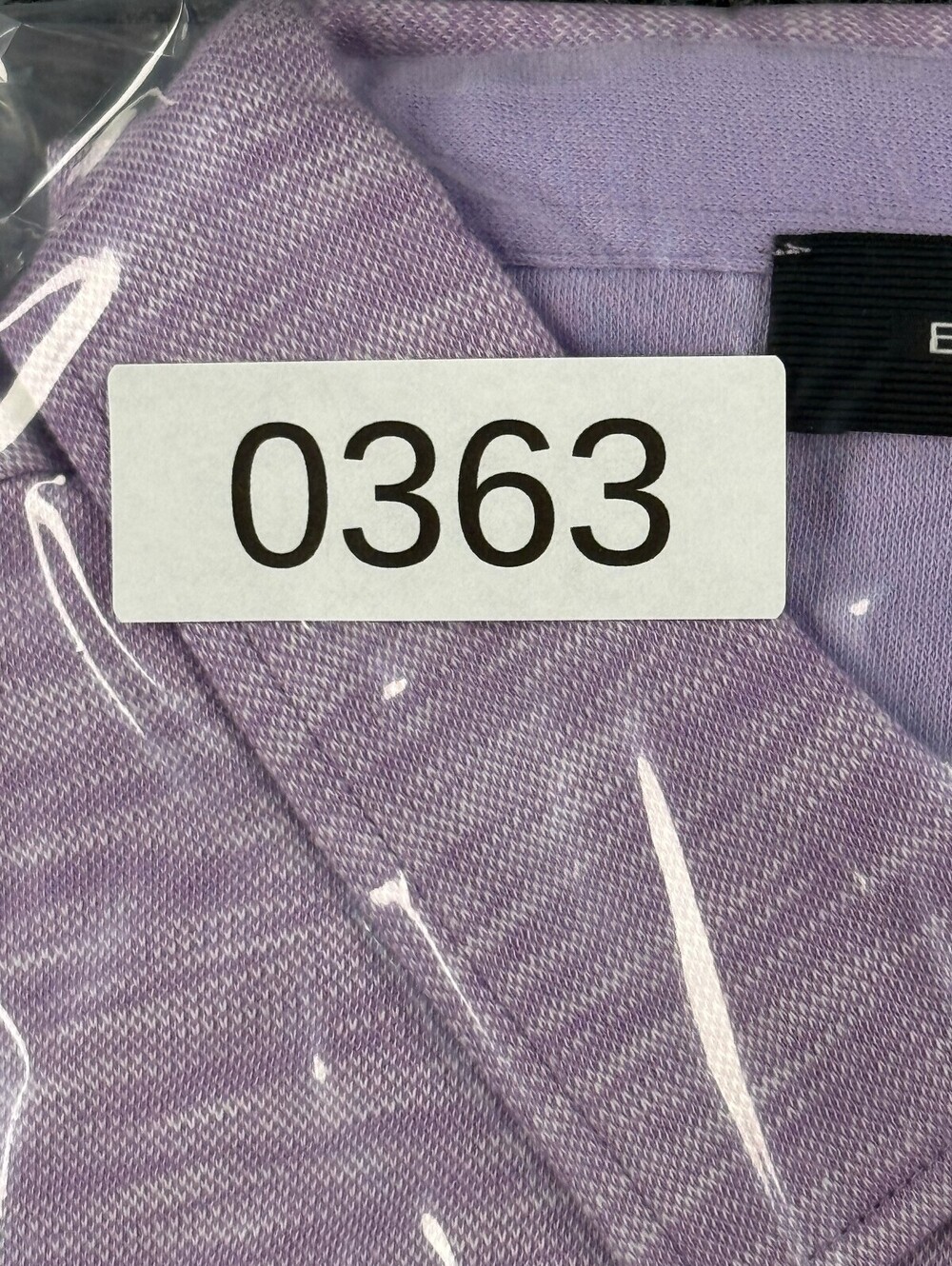 NWT Bugatchi Polo Mens XL Short Sleeve Heathered Lilac 100% Cotton Luxury - Picture 8 of 8